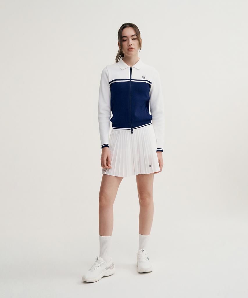 Sergio Tacchini W Goat Damarind Better Knit Zip-Up Cardigan (Navy)