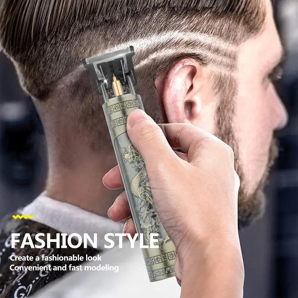Vintage T9 Hair Trimmer for Men Professional Hair Cutting Machine Cordless Beard Trimmer for Home Travel Cordless Hair Clipper