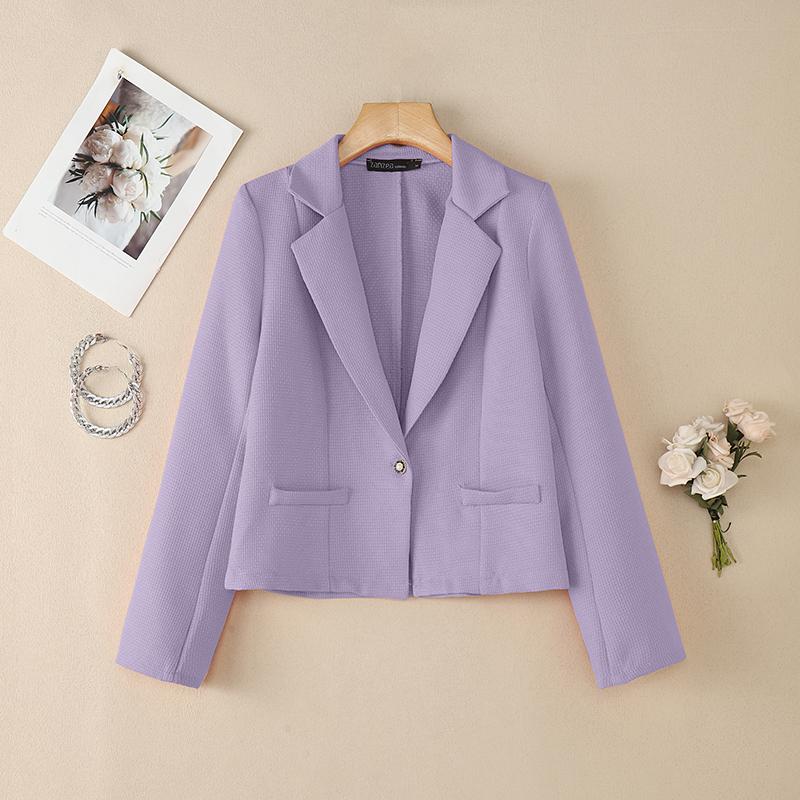 ZANZEA Women Casual Turn Down Collar Long Sleeve Classic Blazer