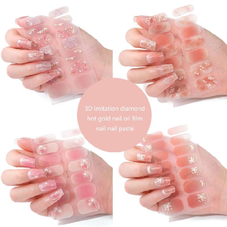 14Pcs Gels Nail Sticker Decals Gels Nail Strips Full Nail Wraps for Nail Art Adhesive Multicolors Nail Strips