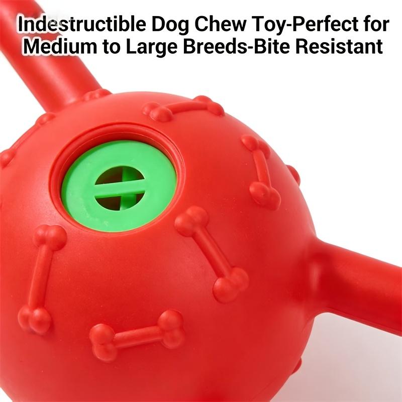 1pc, Dog Essential. Dual-Eared Squeaky Screaming Ball-Shaped Chew Toy, Squeaky Toy. Dental Cleaning Supply