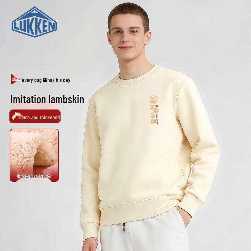 

LUKKEN Men s Ultra-Thick Lamb Fleece Lined Crewneck Sweatshirt M