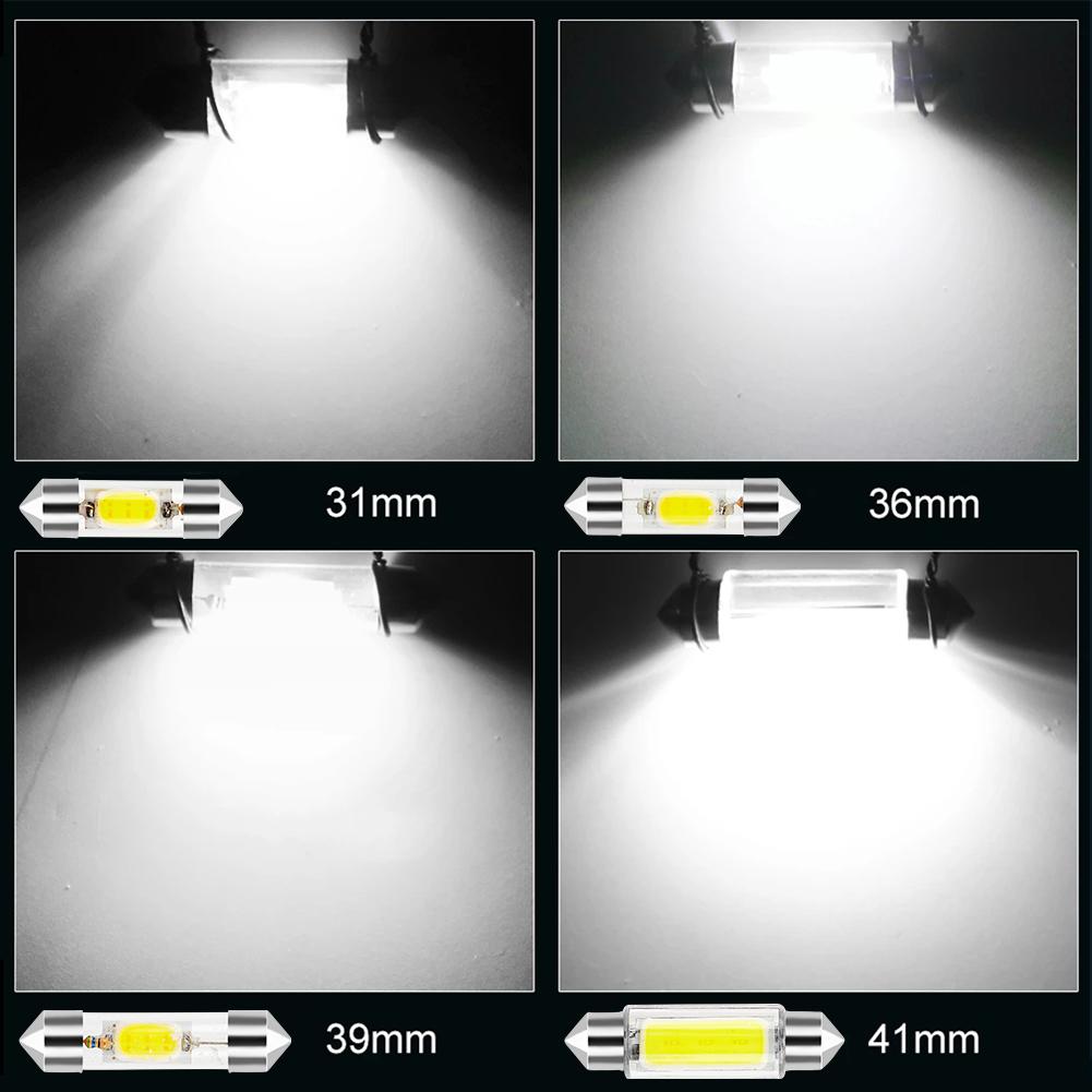 10pcs C5W Led C10W Lights Interior Light 31mm 36mm 39mm 41mm Car Dome Lamp Reading Light Auto Lamp 12V 6000K Dome Lights 6