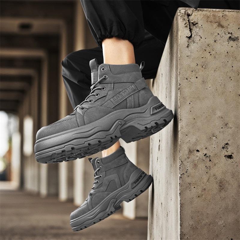 Nová móda Podzim a zima Pánské vysoké boty Martin Studenti Muži Chlapci Trendy Pracovní obuv Měkká podešev Ochrana práce Martin Tenisky