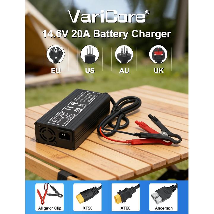 12v 20A 10A 4S High Power 14.6V/12.8V Lifepo4 Charger 110-220V for Lithium iron phosphate Battery Pack