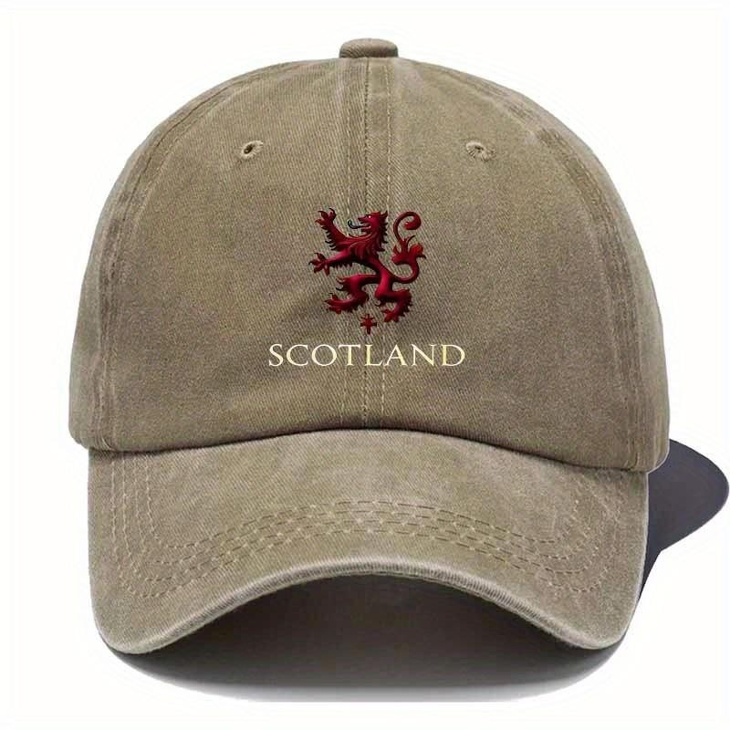 Classic British Baseball Cap with a Plaid Lion Pattern Perfect for Outdoor Activities And an Excellent Gift Choice