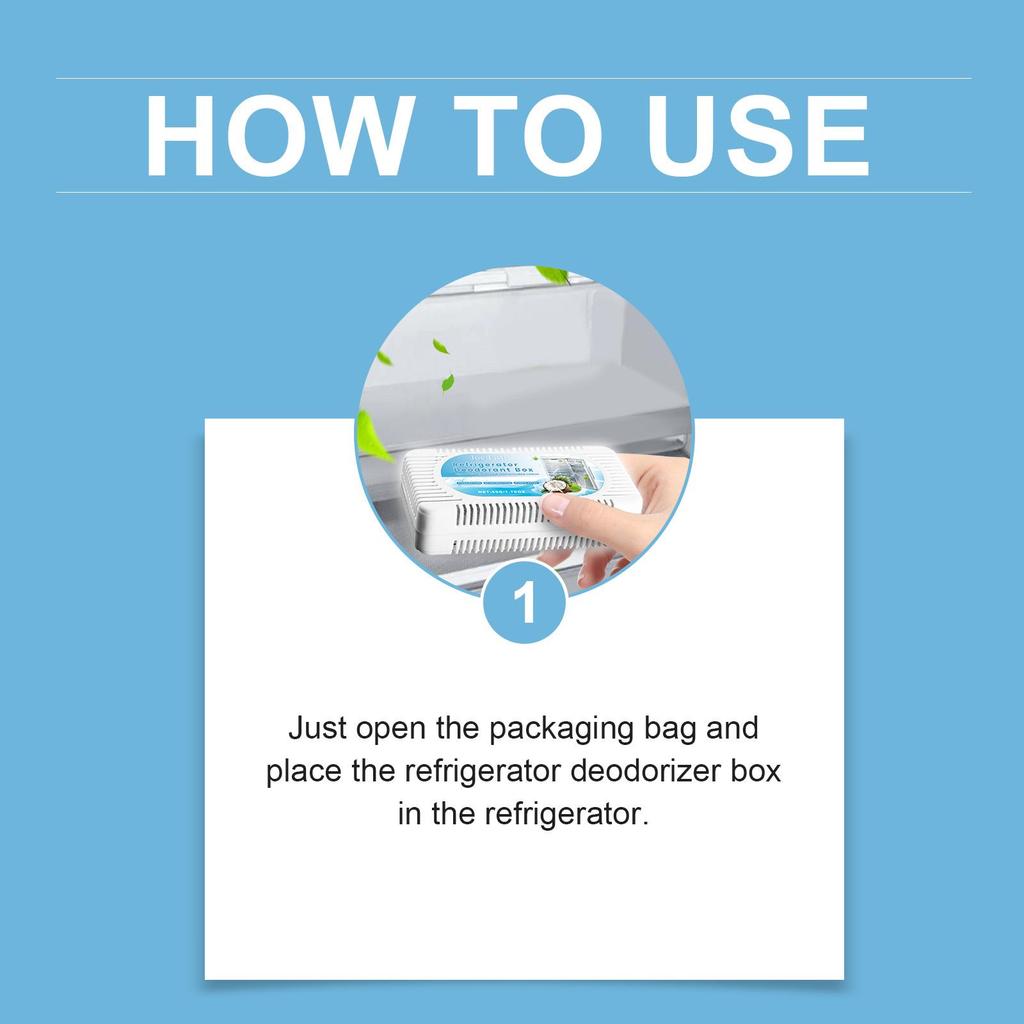 Jue Fish Refrigerator Deodorant Box, Inhibits Bacterial Growth, Household Refrigerator & Freezer Deodorizer, Refrigerator Freshener Box 50g