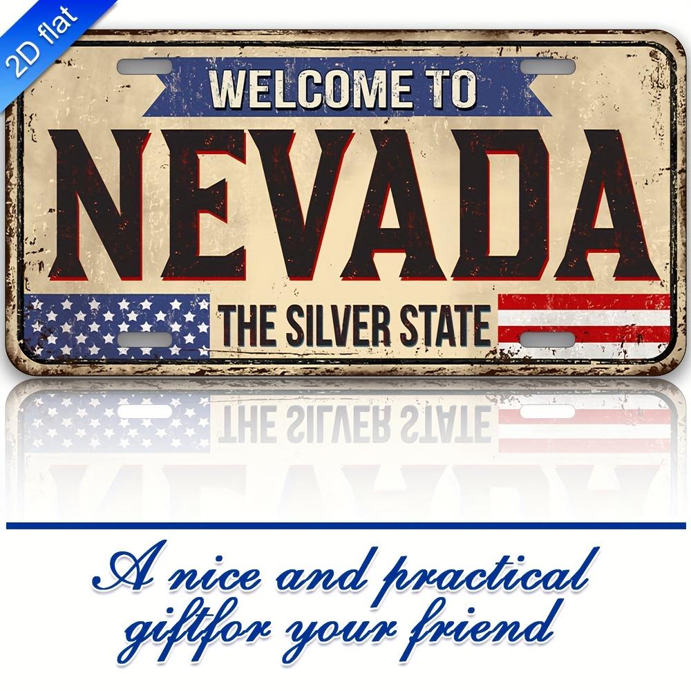 

Welcome To Nevada The Silver State American Flag Vintage License Plate Style Aluminum Metal Sign Retro USA Travel Souvenir Wal 15x30cm(5.9x7.8inch)