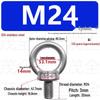 304 Stainless Steel Lifting Eye Bolt, Extended M3-M36 Round Screw