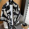 Blue Retro 130 Square Scarf Summer Air-Conditioned Room Shawl Sunscreen Silk Scarf Spring And Autumn Linen Scarf