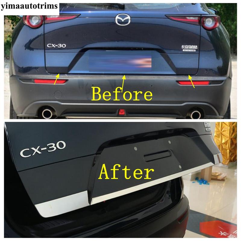 Car Rear Tailgate Trunk Door Handle Strip Decoration Cover Trim Stainless Steel Accessories Exterior For Mazda CX-30 - 2025