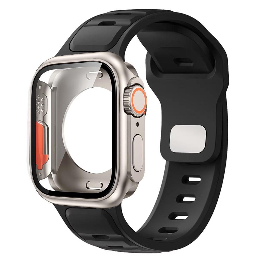 Silicone Band +Case for Apple Watch S11 46mm S10 SE3 44mm 45mm iWatch Series 10 9 8 7 6 5 4 Make Watch Upgrade Change To Ultra3/
