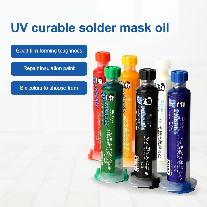 6 Colors Oil UV Photosensitive Solder Mask Ink BGA PCB Motherboard Paint Prevent Corrosive Arcing