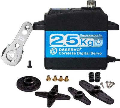 DS3225PRO Çekirdeksiz Dijital Servo Motor 25KG 7.4V | 180° Dönüş | Paslanmaz Alüminyum Dişliler | Robotik, 1/10 Baja Araçları, RC Kamyonlar İçin