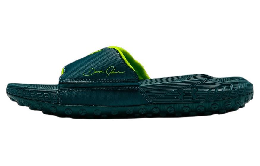 Under Armour Project Rock 3 Slide Hydro Teal High Vis Yellow 40