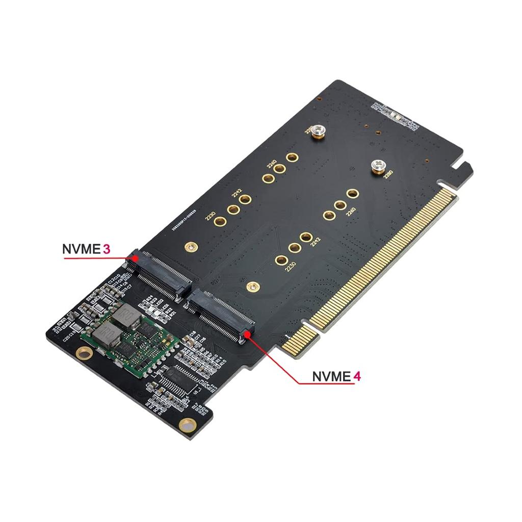 CY M.2 NVME To PCIe Adapter, Dual 2X 4X NVME M.2 AHCI To PCIE Express 3.0 Gen3 X8 X16 RAID Card Adapter VROC Raid0 Hyper Adapter.