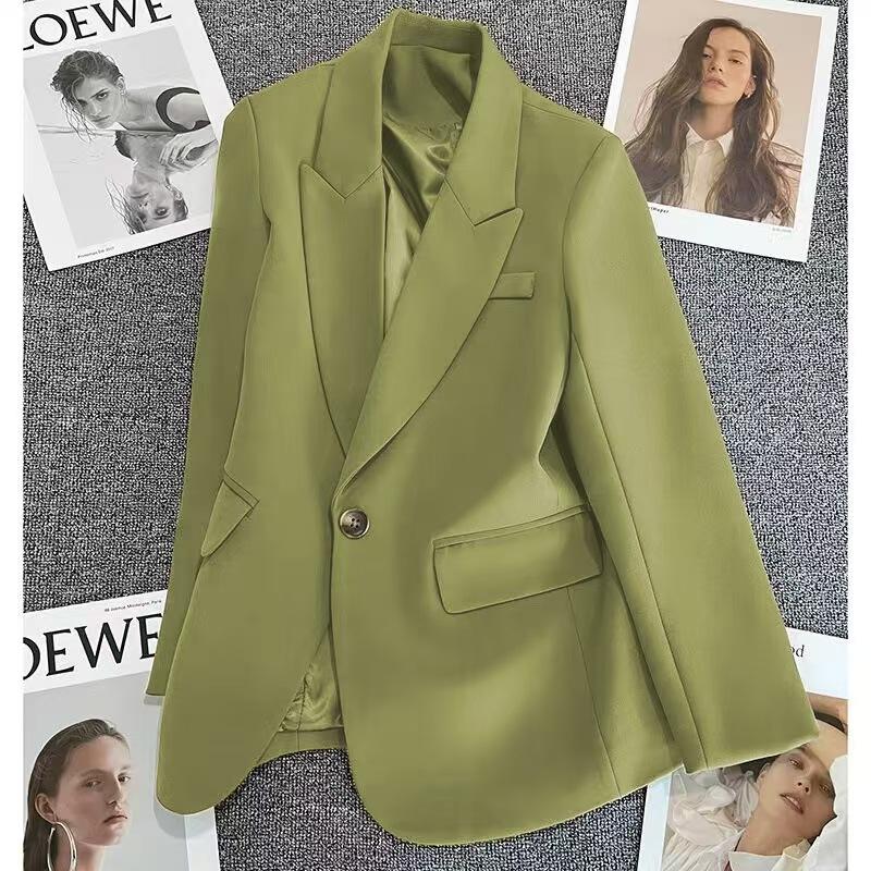 

Women s Suits for Spring Autumn New Style One-button Fashion Versatile Suits Blazers S зелений
