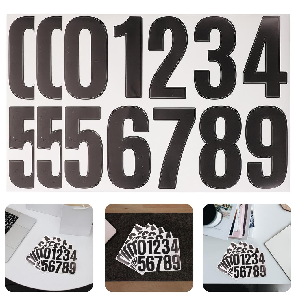 6 Sheets Premium Adhesive Numbers Stickers for Garbage Bins Mailbox Porch Pillars Street Number Signs Outdoor Long-Lasting DIY
