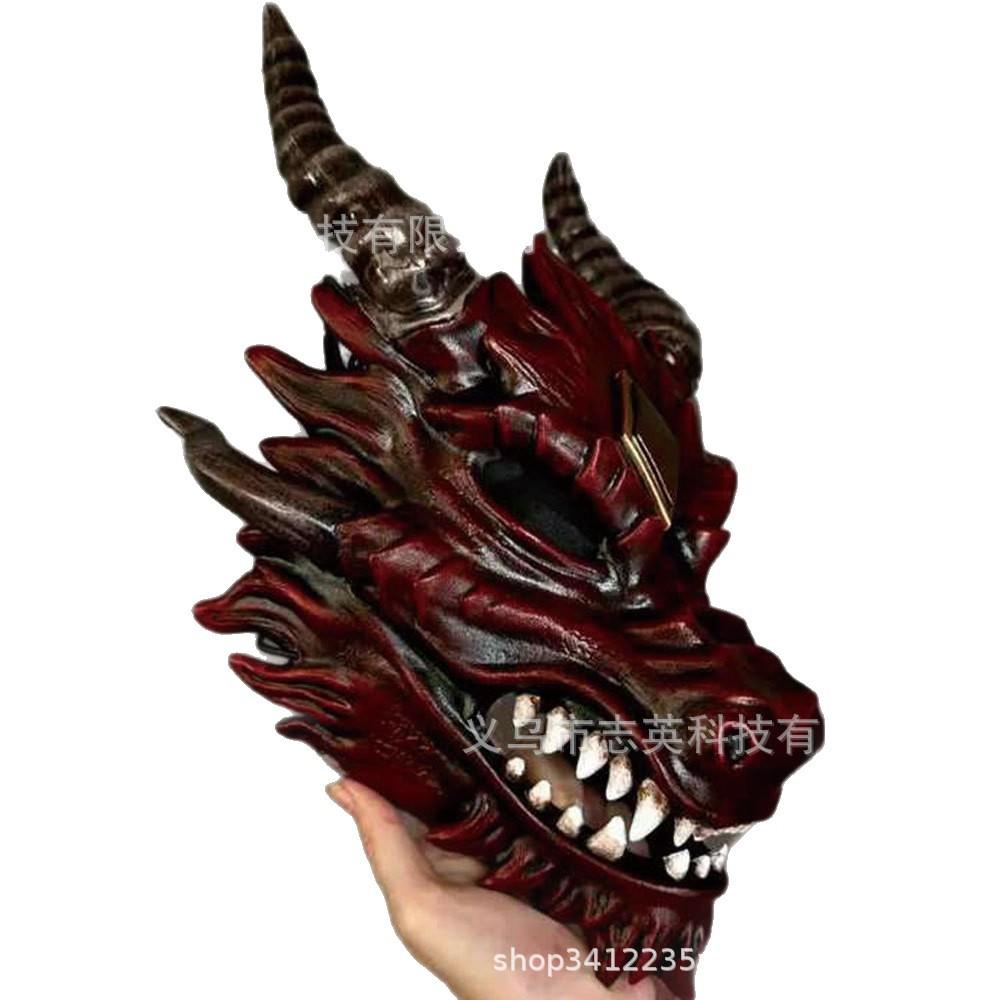 New Latex Wearable Dragon Head Mask for Dungeons & Dragons Halloween Party Cosplay Dress Up