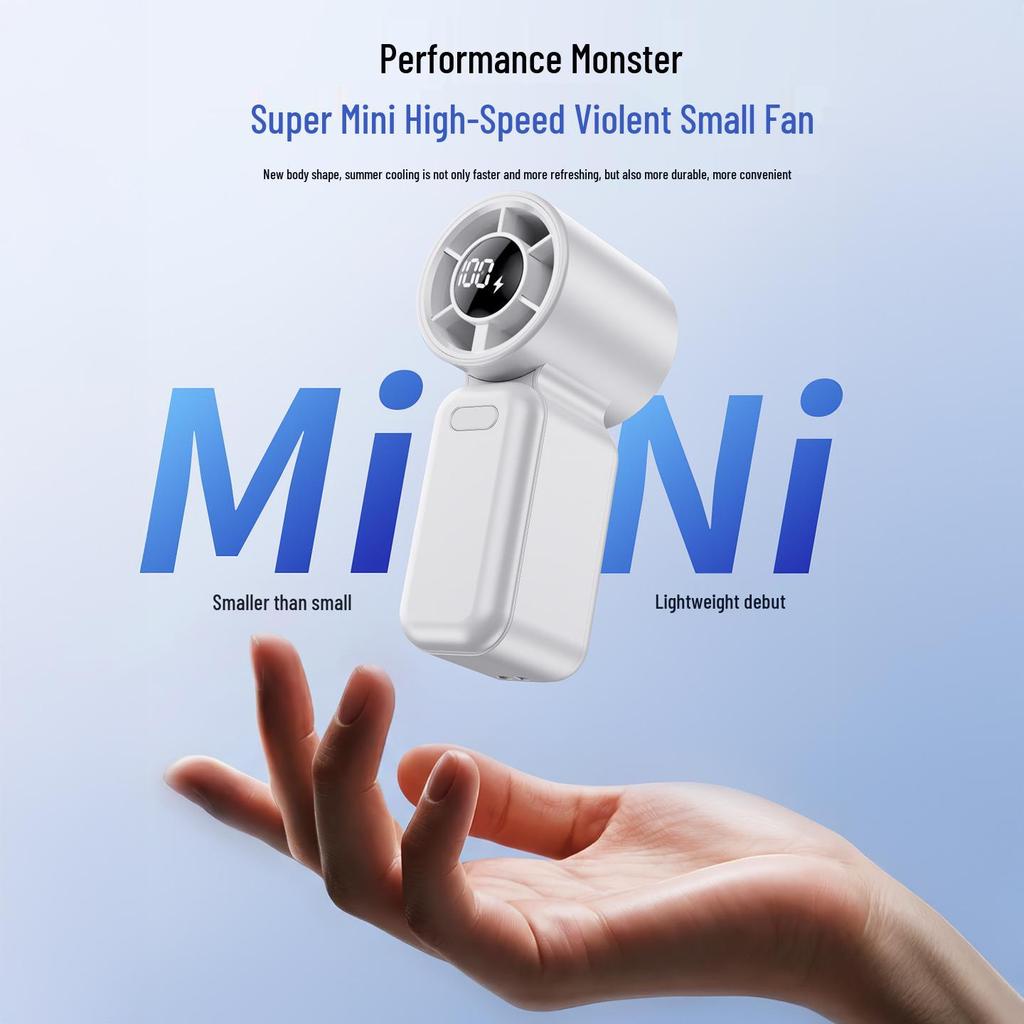 Portable USB High-Speed Turbine Fan - Compact Handheld Semiconductor Cooling Fan for Home Use