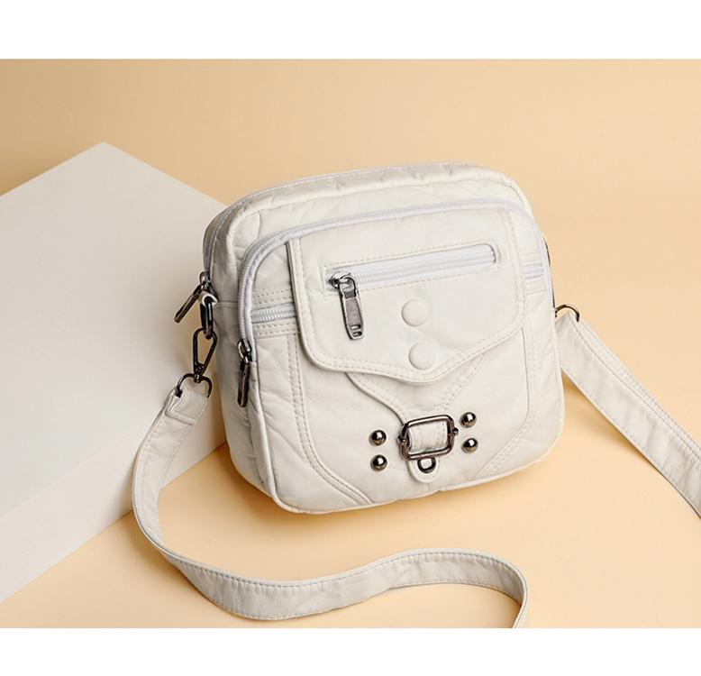 High Quality Leather Shoulder Handbag Elegant Girl Crossbody Small Mobile Phone Sac Ladies Casual Water Wash Bags Bolsa Feminina