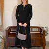 Women Solid-color Long-sleeved Comfortable Loose Dress, Elegant Dress