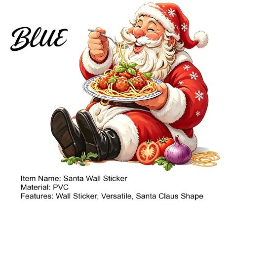 Indoor Outdoor Holiday Ornaments Santa Claus Wall Sticker Waterproof PVC Decal Removable Decorative Window Film Festive Art for Glass Windows