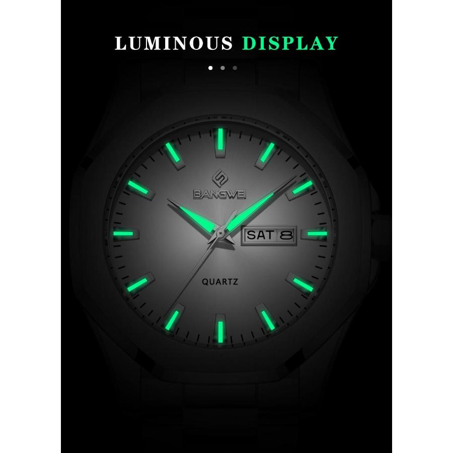 Luxury Men Wristwatch Waterproof Luminous Week Date Casual Man Clock Stainless Steel Quartz Fashion Men's Watches Reloj