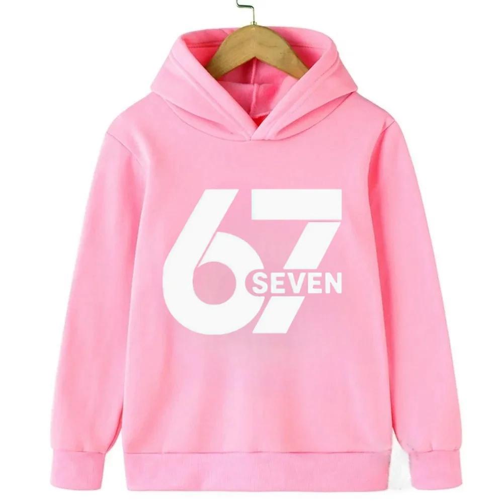 Spring Autumn 67 Six Seven Crazy Children's Hoodie Kids Casual Fashion Fun Boys Hooded Sweatshirt Pullover Girl Clothing Top