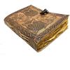 Leather Embossed Journal With 100% Antique Handmade Paper A5 Journal Unruled 200 Pages  (Tan)