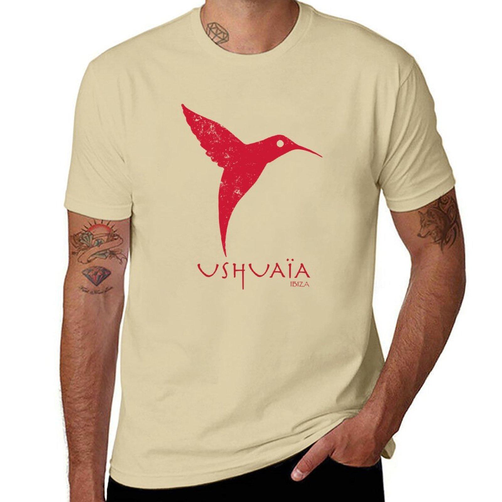 

New Ushuaia Ibiza Party TShirt quick drying shirt t shirt man animal print shirt for boys vintage clothes Mens cotton tshirt L