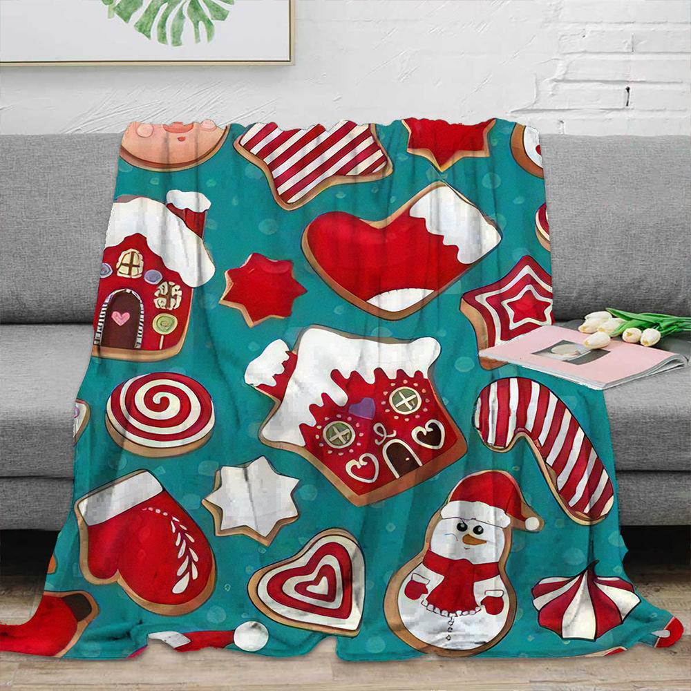 Christmas snowman theme Printed Blanket for Sofa Travel Camping Living Room Office Conditioning Blanket for All Seasons Gifts