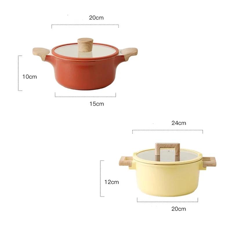 DONNOR Non Stick Pan Thickened Double Ear Stock Pot Large Capacity Household Cooking Pot Stewing Pot kitchen Universal Soup Pot