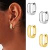 1 Pair Women Earrings Hypoallergenic U-Shaped Hoop Earrings Smooth Polished Surface Copper Earrings