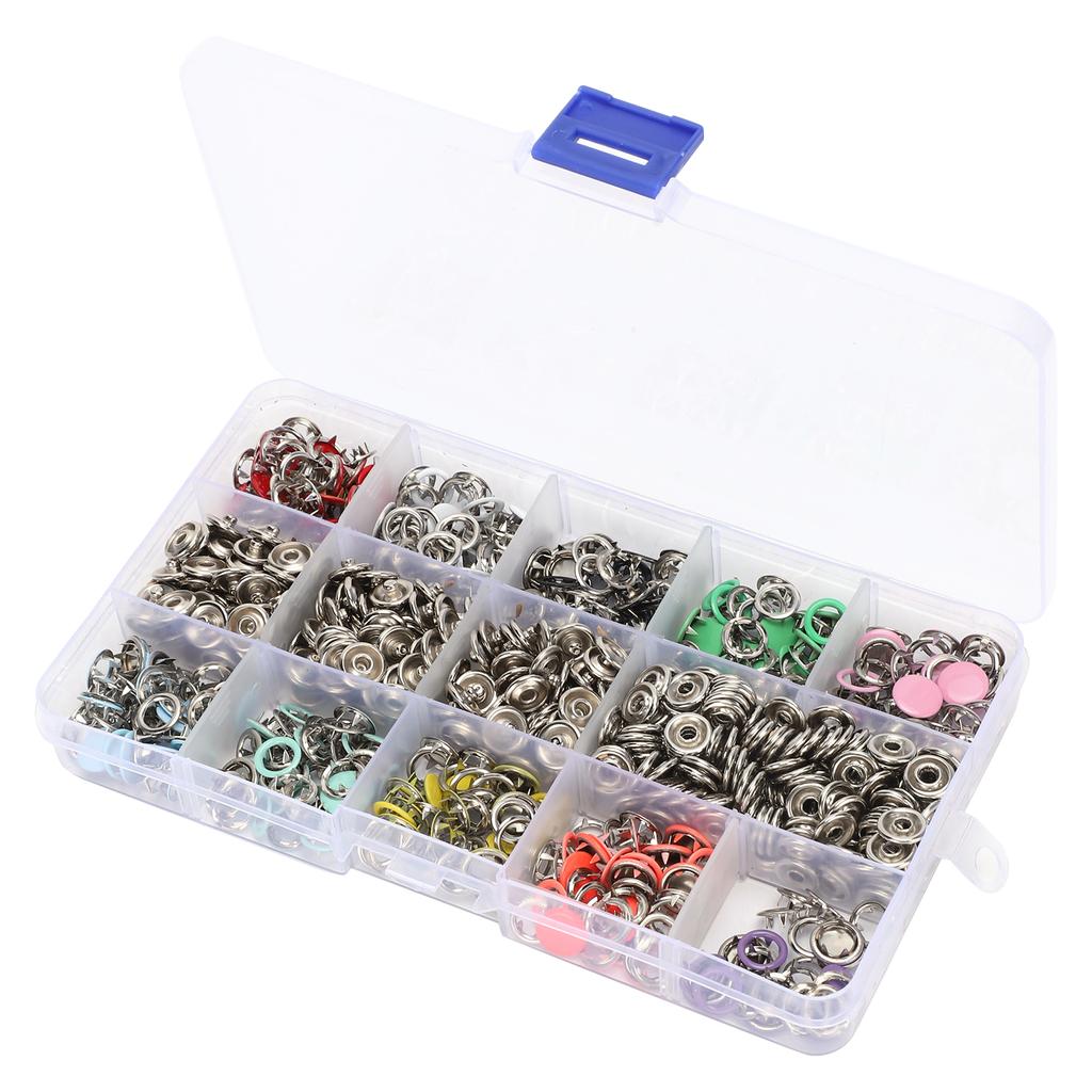 804Pcs Snap Fasteners Kit Sewing Button Punching Machine Hand Pressing Pliers Tools 9.5mm