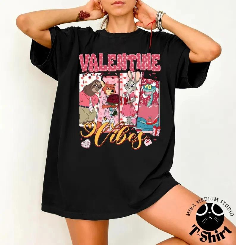 Zootopia Valentine Vintage TShirt Judy Hopps And Nick Wilde Tshirt S