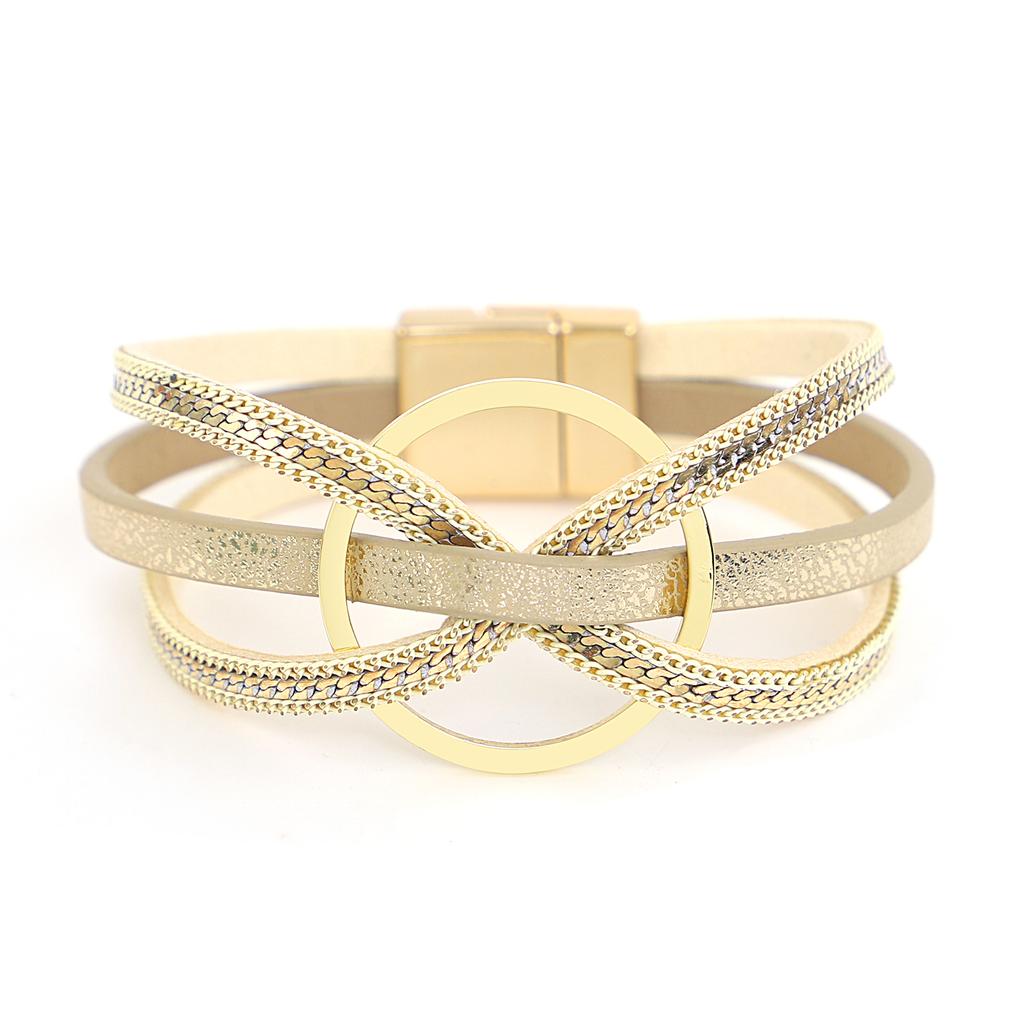 Cross Twist Leather Bracelet for Women Braided Bowknot Wrap Multilayer Jewelry Accessories