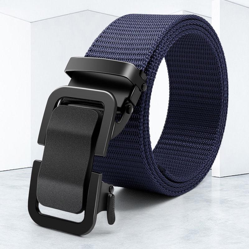 Herren Zahnloser Automatikverschluss Nylon Canvas Gürtel mit Metallschließe