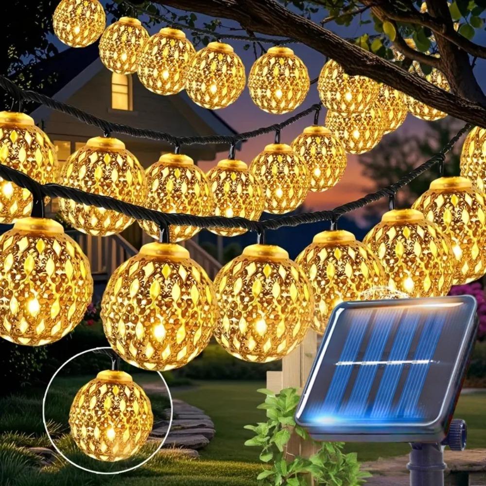 30LED / 20LED Options Solar String Lights Solar Powered 8 Lighting Modes Outdoor Fairy Lights Waterproof Ball String Lights