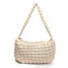 1pcs Crossbody Bag with Pleated Design Embroidered Plaid Shoulder Bag Underarm Bags Simple Large Capacity Quilted Tote Bags