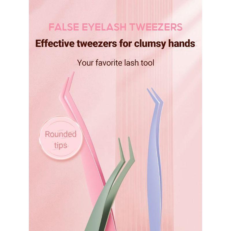 Jesireca - Stainless Steel False Eyelashes Tweezers