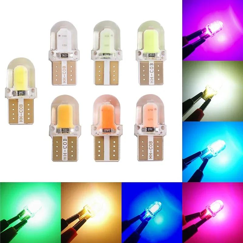 5/40PCS Light Bulbs LED W5W T10 COB 4SMD Led Parking Bulb Auto Wedge Clearance Lamp Canbus Silica Bright White License Amagi