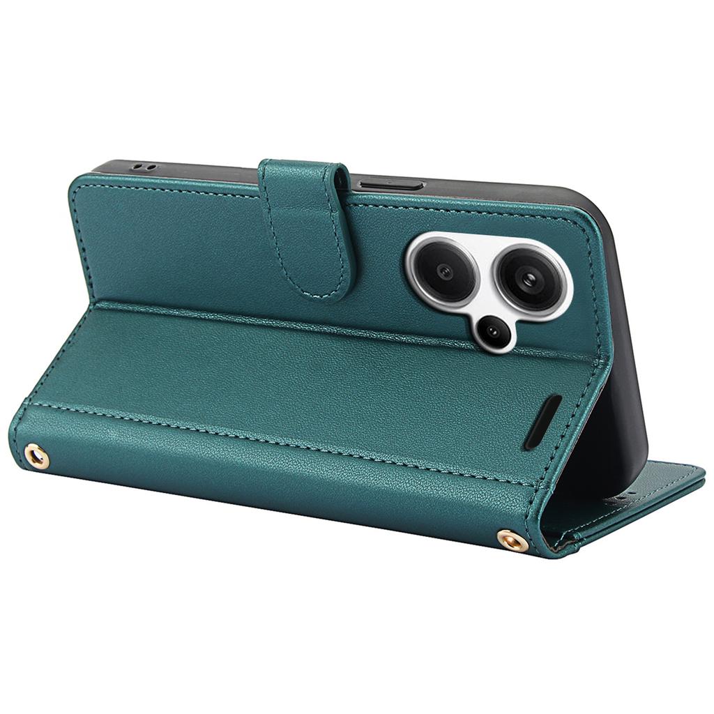 SY-003 For Xiaomi Redmi Note 13 Pro+ 5G Case PU Leather Stand View Phone Wallet Cover with Hand Strap