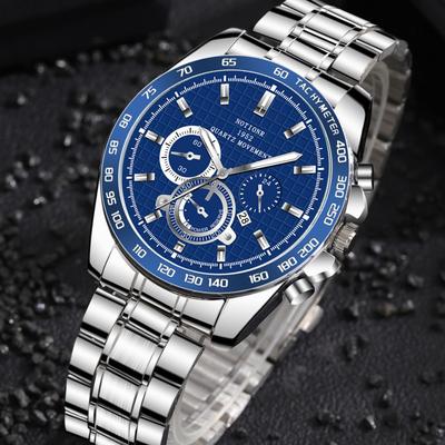 Notionr Multifunctional Men'S Waterproof Watch Fashion Men'S Steel Strap Quartz Watch Business Men'S Calendar Watch