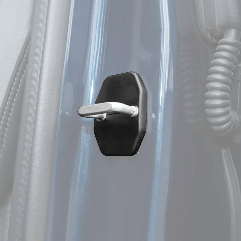 4P Black Door Lock Cover Protector Trim Accessories For Dodge Ram 1500 2010-2025