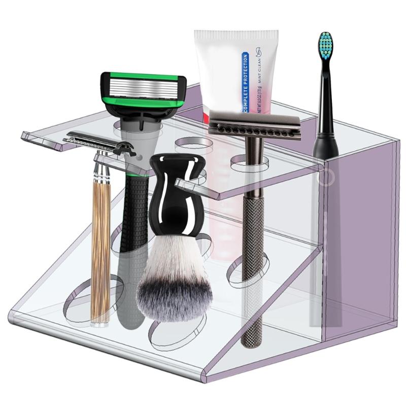 Shaver Holder Makeup Storage Organizers Acrylic Brush Holder Makeup Storage Box Makeup Brush Holder Bathroom Organizers