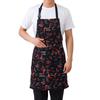 Adjustable Half-length Adult Apron Striped Hotel Restaurant Chef Waiter Apron Kitchen Cook Apron with 2 Pockets