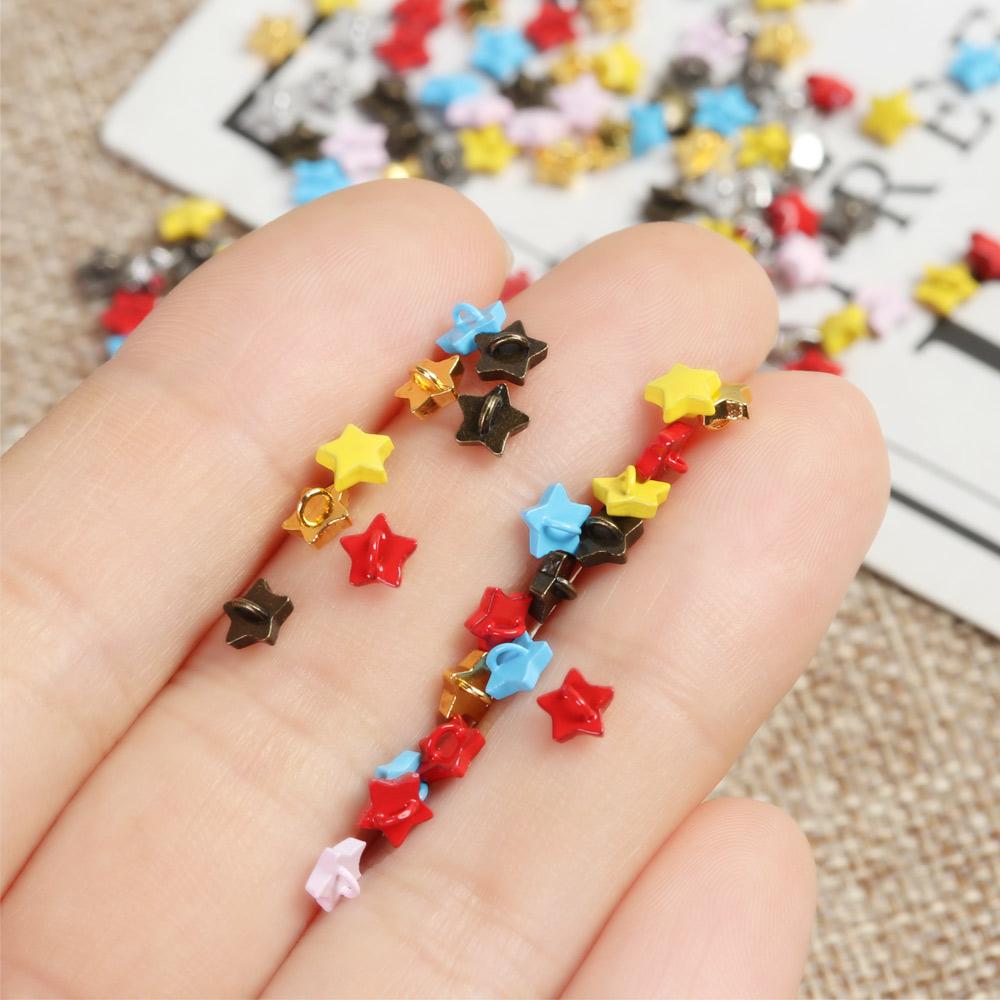 20/40Pcs Mini Metal Button Buckle DIY Doll Clothes Decor Buckle 5mm Star Buckles for Handmade DIY Crafts Sewing Accessories
