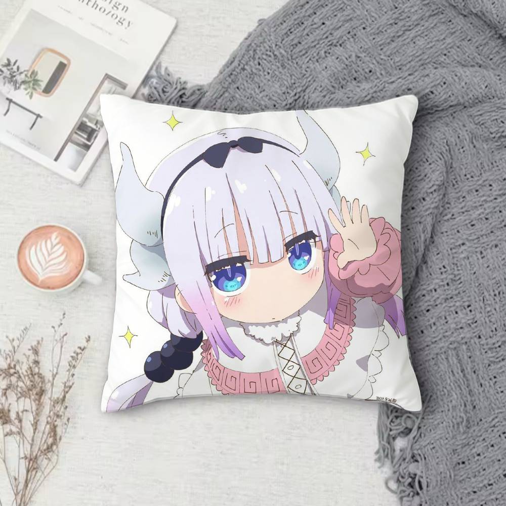 MMiss Kobayashis Dragon Maid Doublesided Printed Square Decorative Cushion Cover for Sofa Living Room Home Decor
