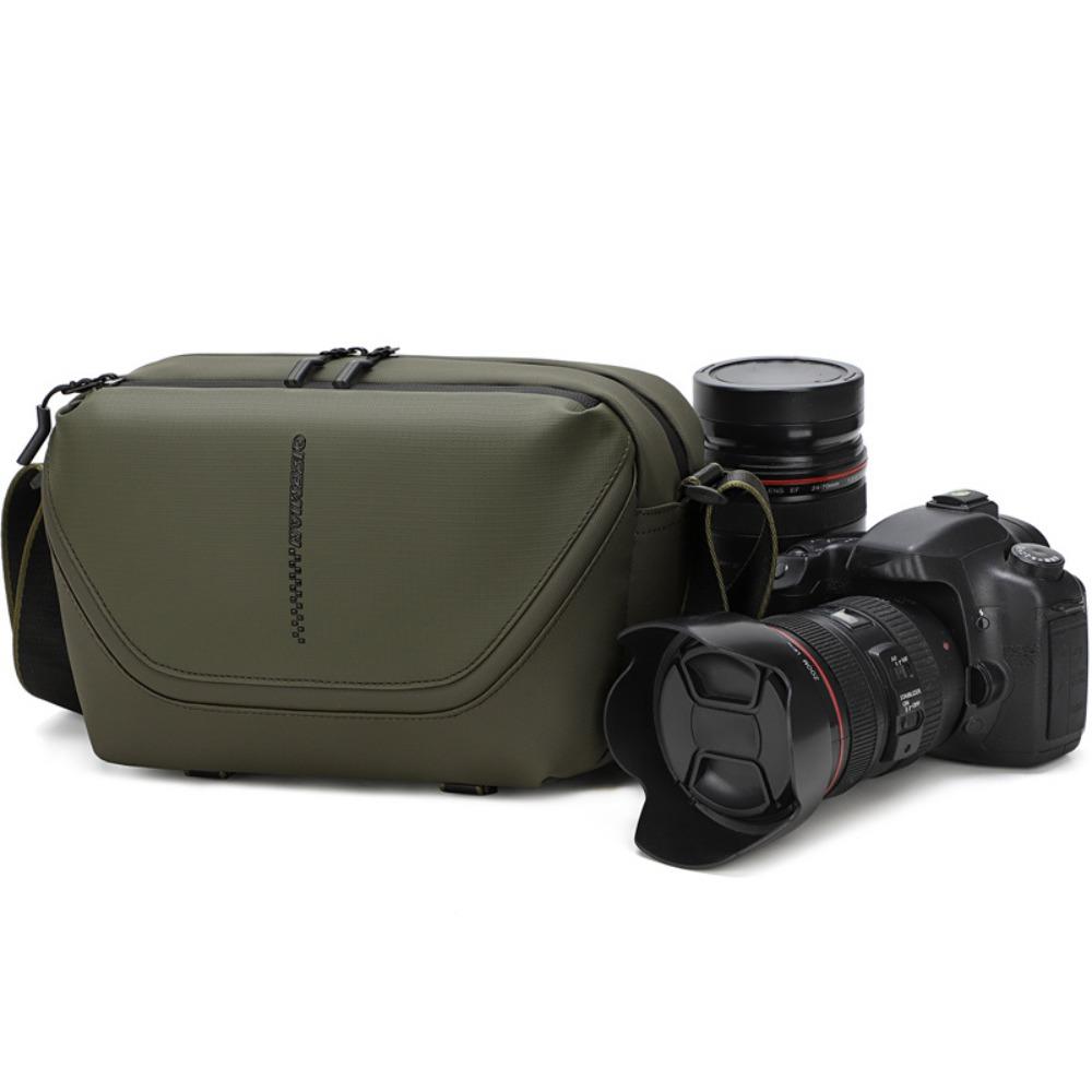 Water-Resistant Crossbody Camera Bag Multiple Layers Digital SLR Camera Pouch  Photography зелёный